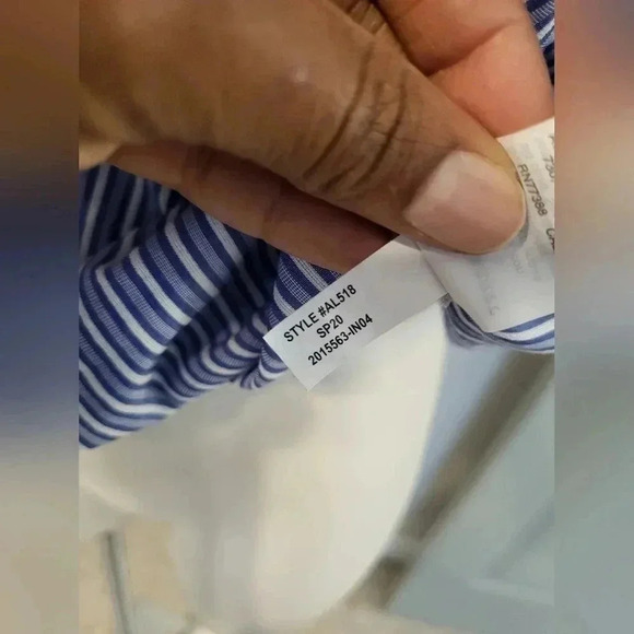 J.Crew Blue Striped Puffed Short Sleeve Cotton Blend Top(XS) - Picture 11 of 11